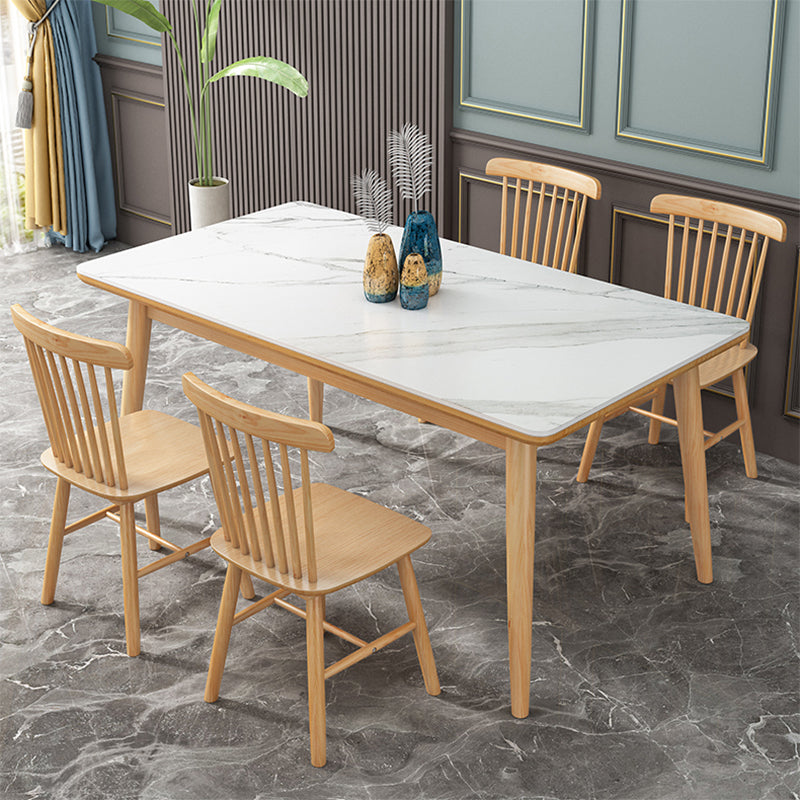 Ensemble de restauration blanc en pierre fritrée de style moderne