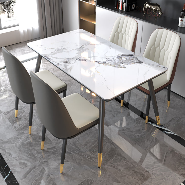 Contemporary Fixed Dining¬†Room¬†Table¬†Set with 4 Legs Base Kitchen Dining Furniture