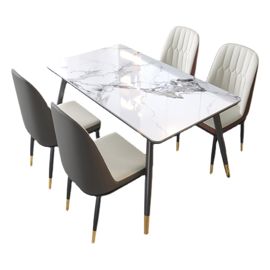Contemporary Fixed Dining¬†Room¬†Table¬†Set with 4 Legs Base Kitchen Dining Furniture