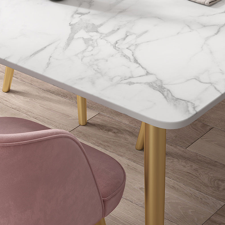 Minimalist Style Rectangular Sintered Stone Dining Set White Standard Dining Set for Kitchen