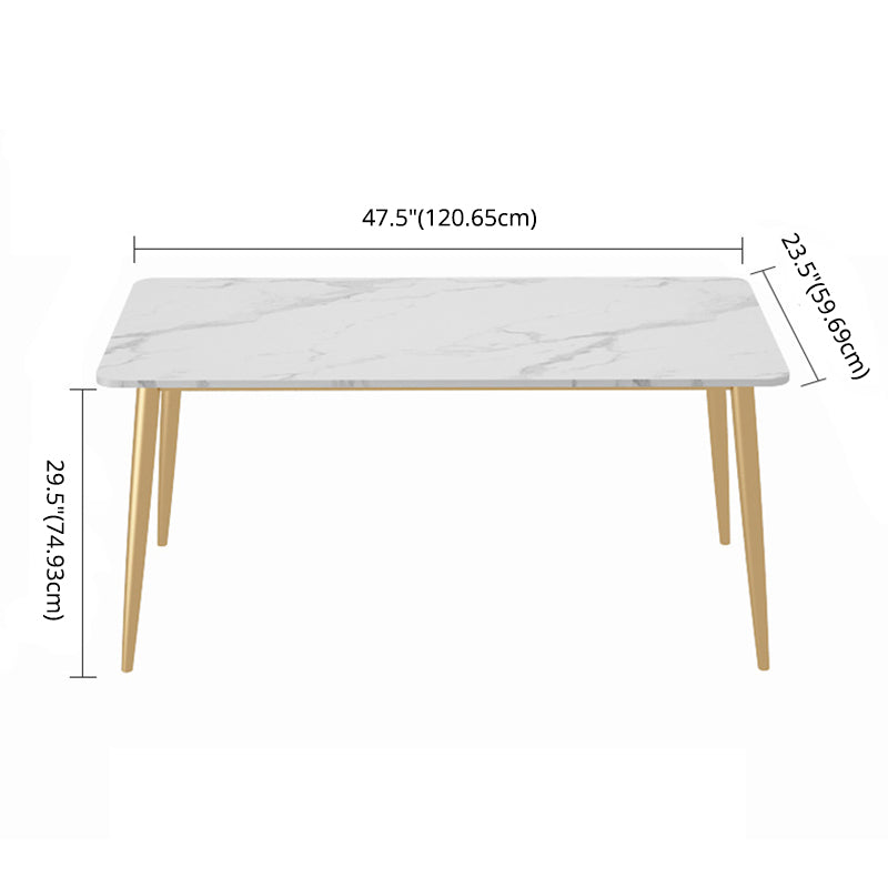 Minimalist Style Rectangular Sintered Stone Dining Set White Standard Dining Set for Kitchen