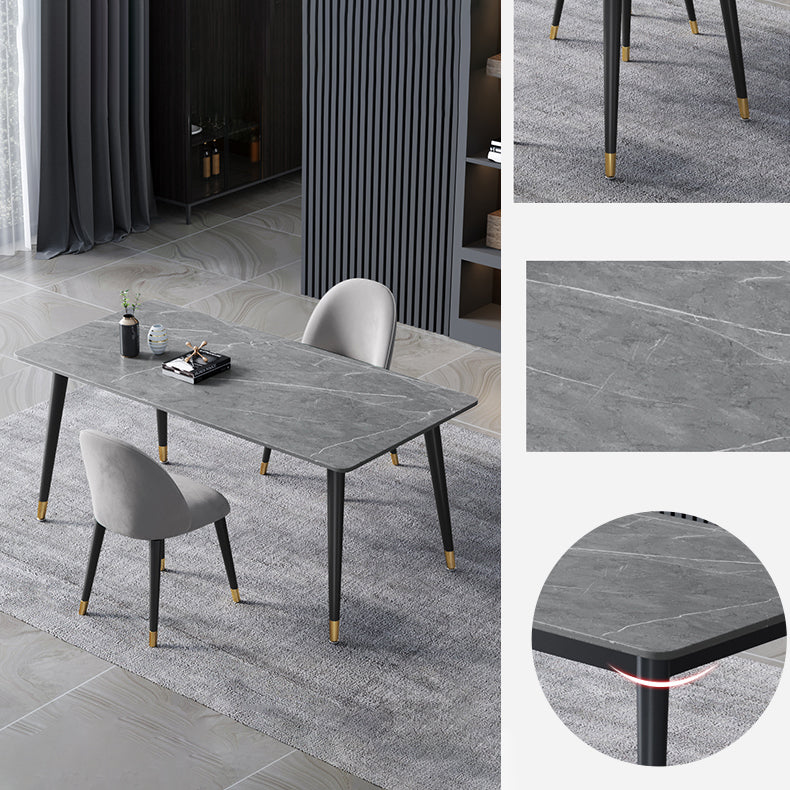 Contemporary Sintered Stone Top Dining Room Set with Rectangle Shape Dining Set for Kitchen