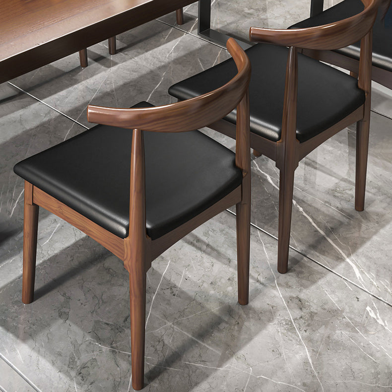 Minimalist Style Solid Wood Dining Room Set with 2 Black Metallic Legs for Kitchen Furniture