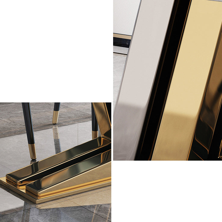 Base de metal escandinava Mesa de comedor texturizada Rectángulo Juego de comedores formales para el hogar