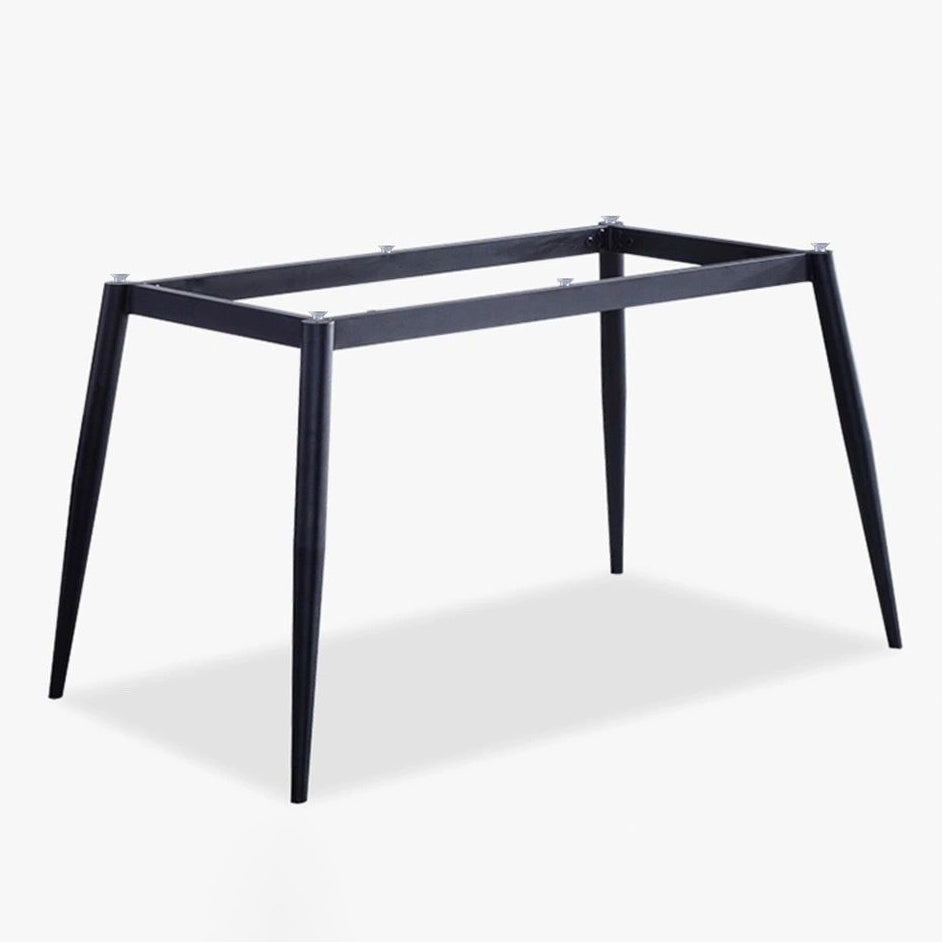 Modern Style Sintered Stone Dining Table with Rectangle Shape Table and 4 Black Legs Base