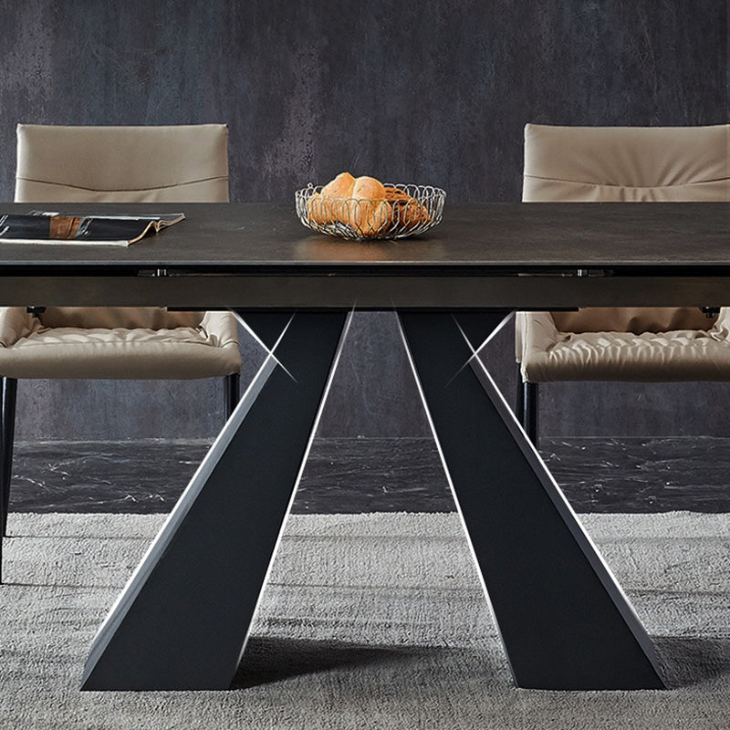 Moderne gesinterde steen uitbreidbare eettafel set rechthoekige huis eetgelegenheid set