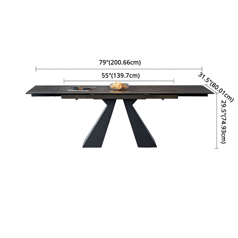 Modern Sintered Stone Extendable Dining Table Set Rectangle Home Dining Set