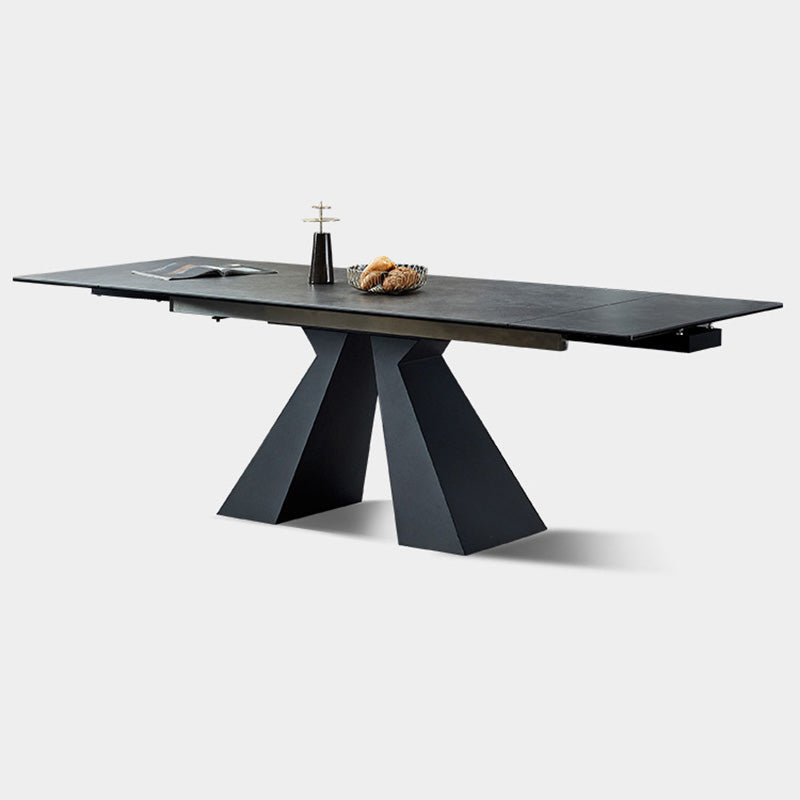 Moderne gesinterde steen uitbreidbare eettafel set rechthoekige huis eetgelegenheid set