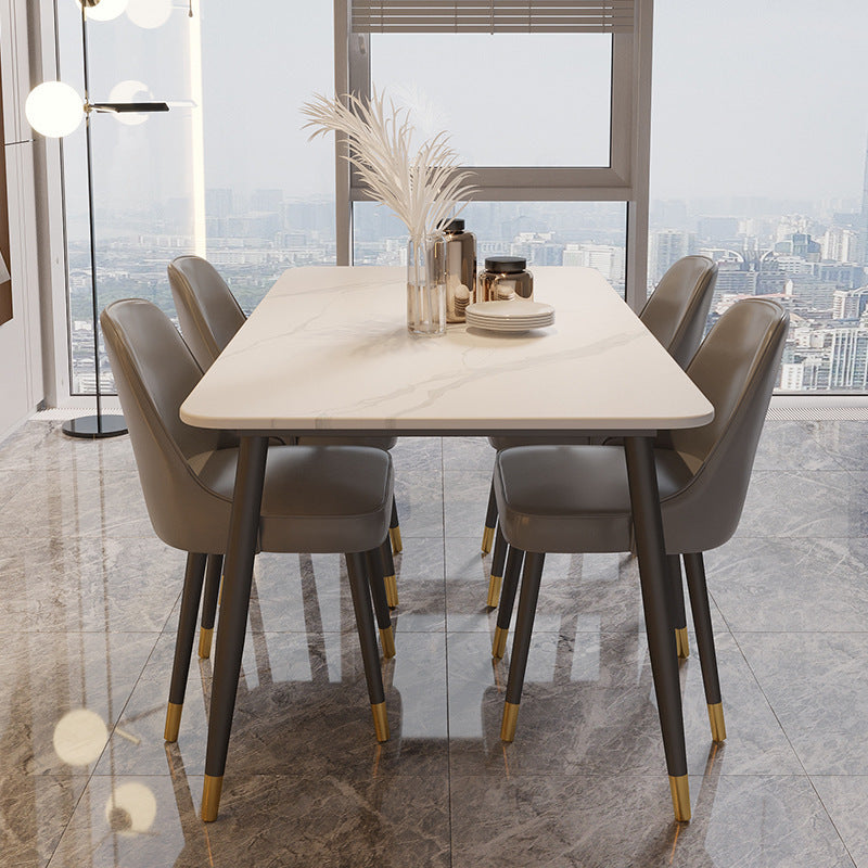 Nordisches Esszimmer Set Esstisch Rechteck formelle Esseetset mit Metallbasis