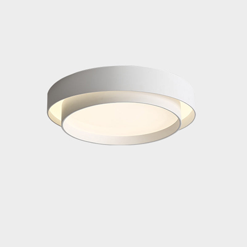 Modern Simplicity LED Flush Mount Wrought Iron Circular Ceiling Light with Acrylic Shade