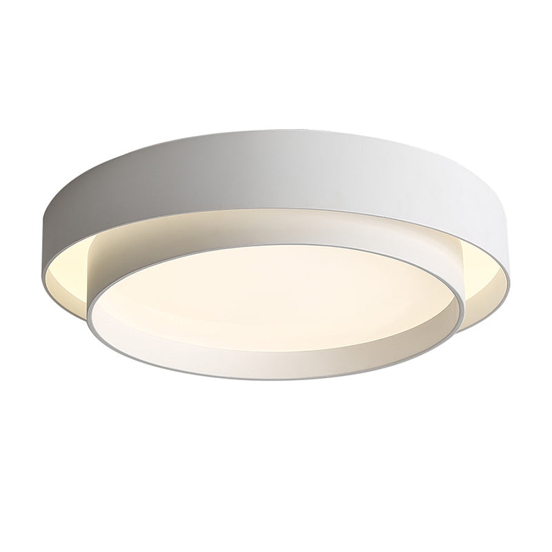 Modern Simplicity LED Flush Mount Wrought Iron Circular Ceiling Light with Acrylic Shade