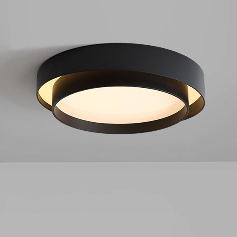 Moderne eenvoud LED-inbouw smeedijzeren ronde plafondlamp met acryl kap