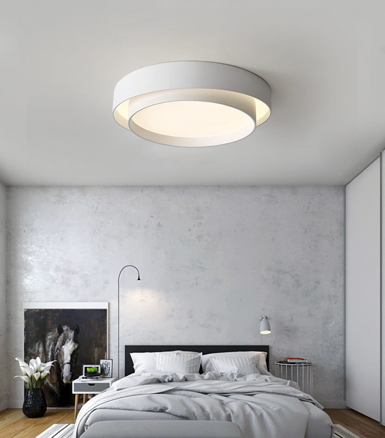 Modern Simplicity LED Flush Mount Wrought Iron Circular Ceiling Light with Acrylic Shade