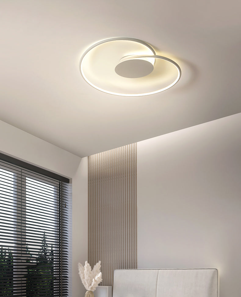 Modern Artistic LED Ceiling Light Aluminium Linear Flush Mount with Silicone Shade