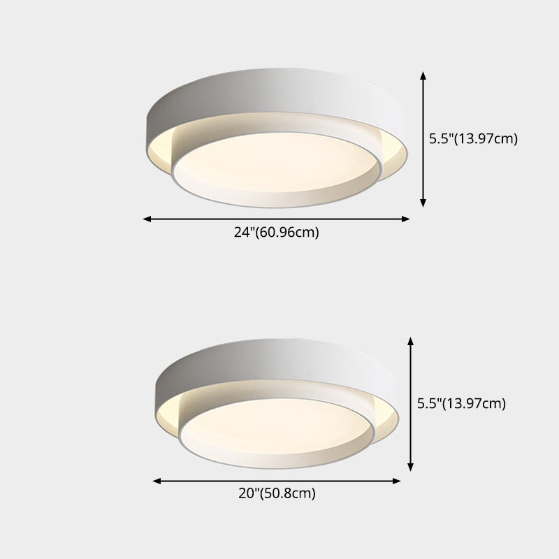 Acrylic Circular LED Ceiling Light in Modern Concise Style Wrought Iron Flush Mount for Living Room