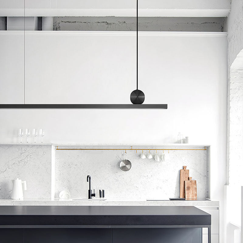 Luminaire linéaire en métal à LED Island Nouveau pendentif de plafond moderne pour salle à manger