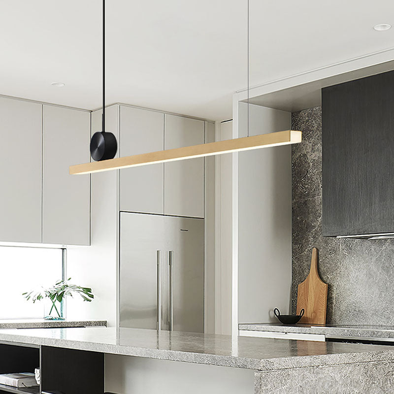 Luminaire linéaire en métal à LED Island Nouveau pendentif de plafond moderne pour salle à manger