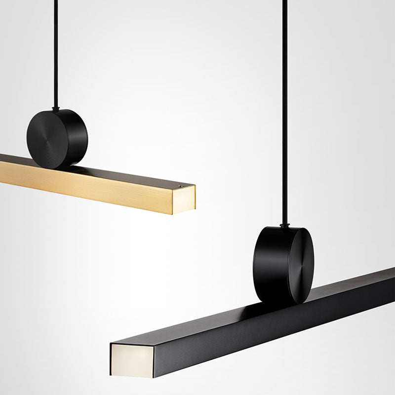 Luminaire linéaire en métal à LED Island Nouveau pendentif de plafond moderne pour salle à manger