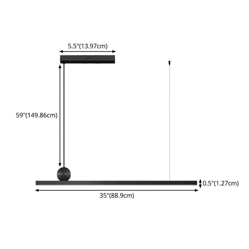 Luminaire linéaire en métal à LED Island Nouveau pendentif de plafond moderne pour salle à manger