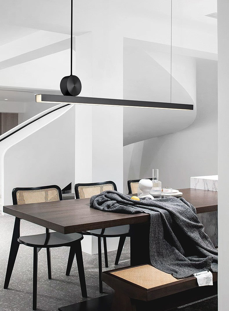 Luminaire linéaire en métal à LED Island Nouveau pendentif de plafond moderne pour salle à manger