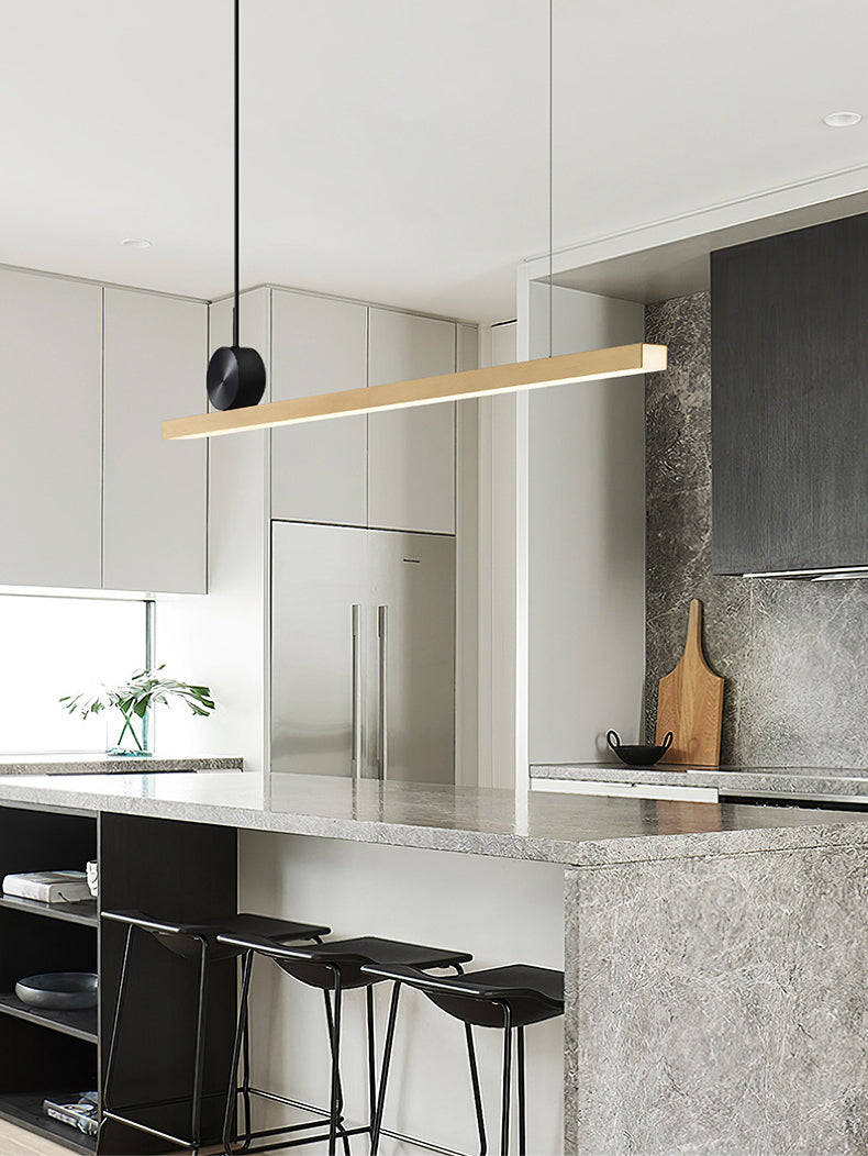 Luminaire linéaire en métal à LED Island Nouveau pendentif de plafond moderne pour salle à manger