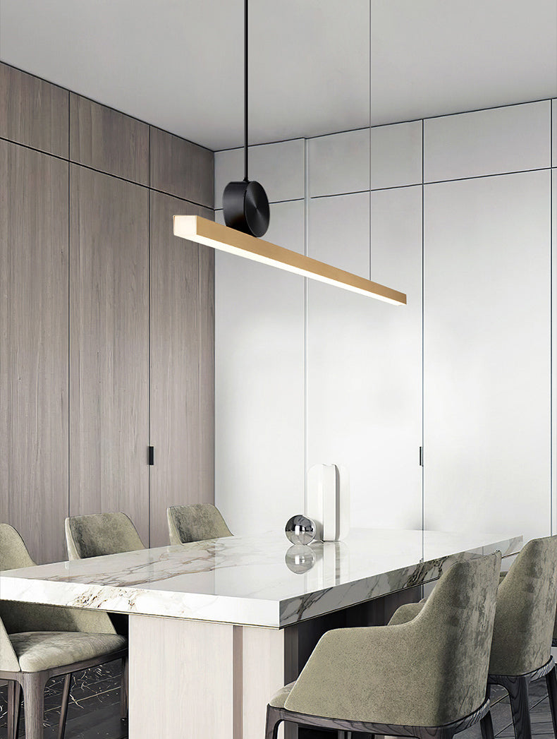 Luminaire linéaire en métal à LED Island Nouveau pendentif de plafond moderne pour salle à manger