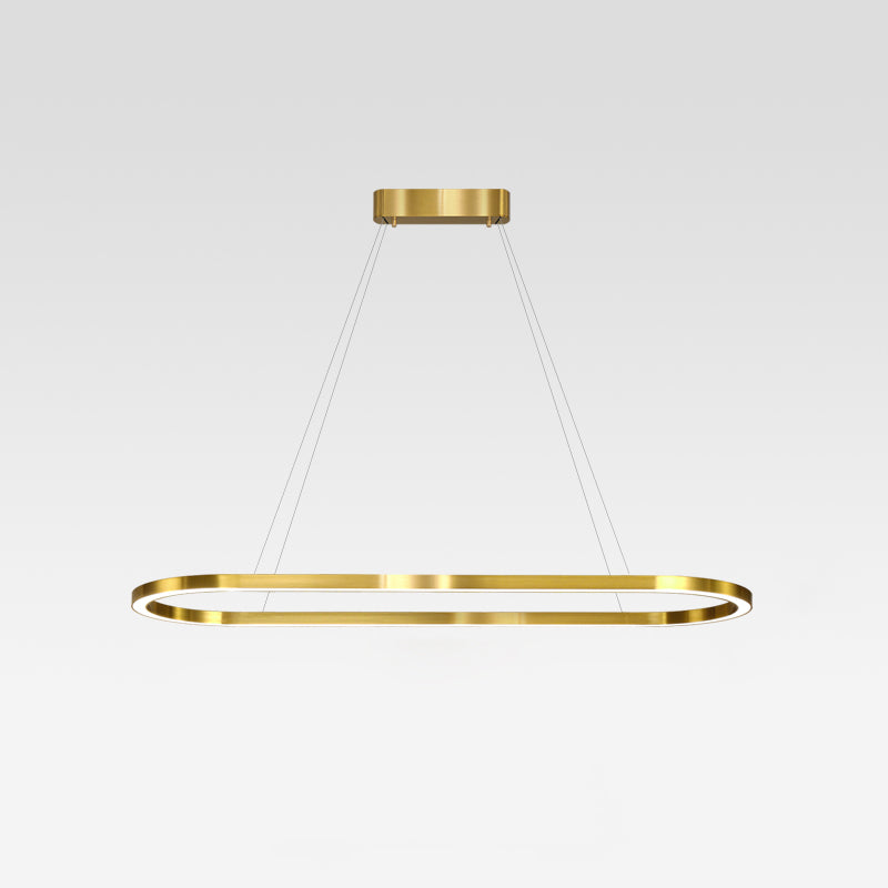 Linear Metal LED Island Light Fixture Modern Ceiling Pendant Light for Dining Room