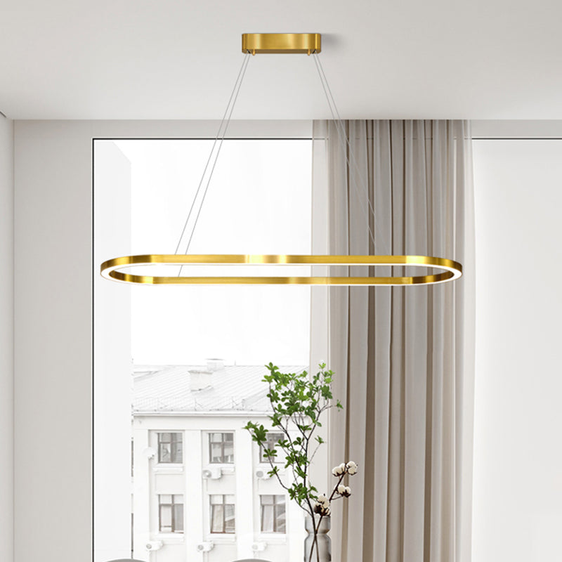 Linear Metal LED Island Light Fixture Modern Ceiling Pendant Light for Dining Room