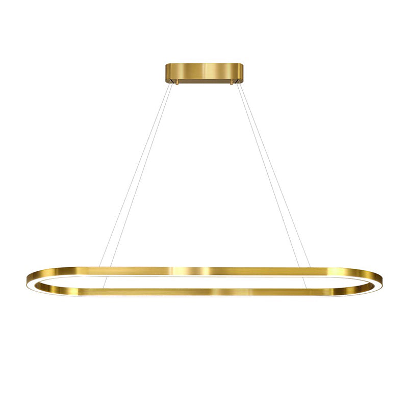 Linear Metal LED Island Light Fixture Modern Ceiling Pendant Light for Dining Room