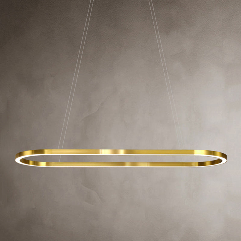 Linear Metal LED Island Light Fixture Modern Ceiling Pendant Light for Dining Room