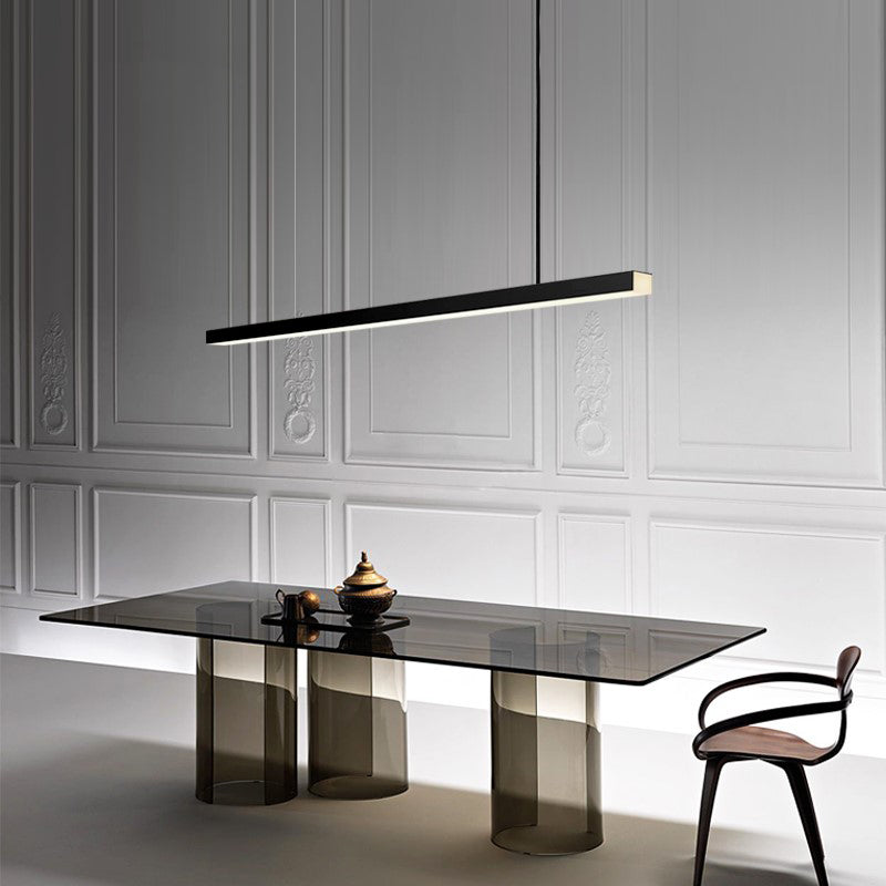 Lámpara moderna de lámpara lineal iluminación lineal lámpara de araña moderna en negro