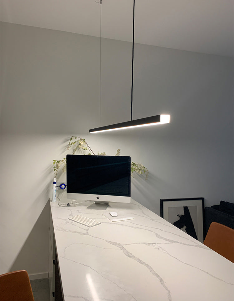 Lámpara moderna de lámpara lineal iluminación lineal lámpara de araña moderna en negro