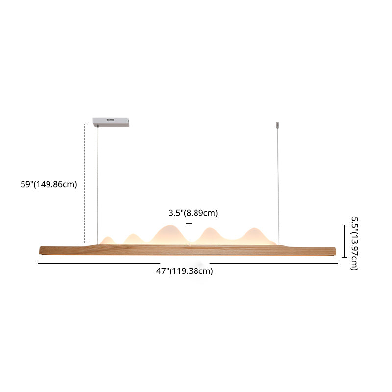 Idées d'éclairage à l'île LED moderne nordique lampe à lustre linéaire pour salle à manger