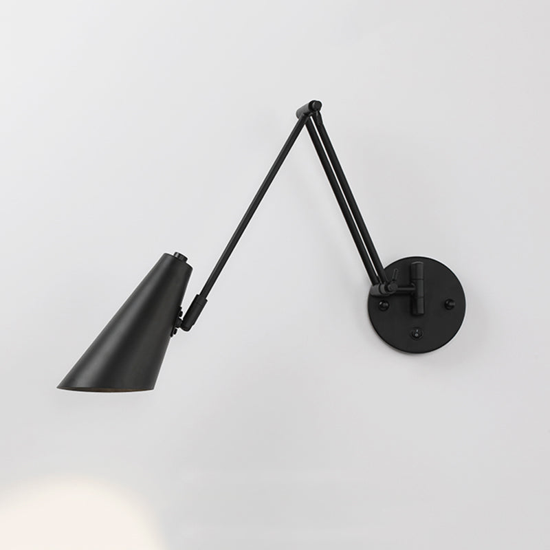 1-Light Wall Sconces Light Fixtures Modern Style Swing Arm Metallic Sconce Wall Lighting