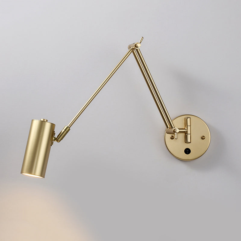 1-Light Wall Sconces Light Fixtures Modern Style Swing Arm Metallic Sconce Wall Lighting
