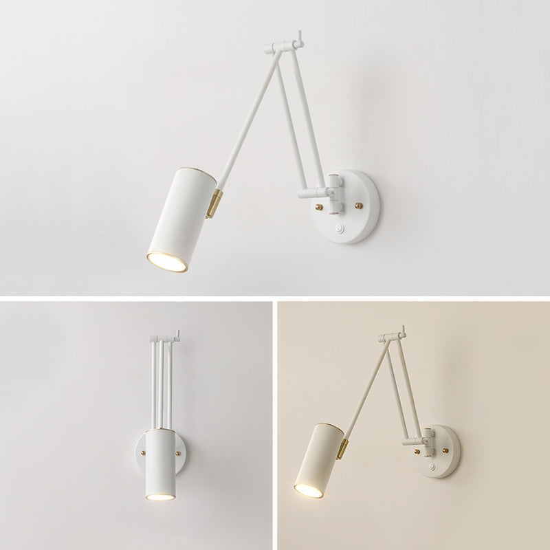 1-Light Wall Sconces Light Fixtures Modern Style Swing Arm Metallic Sconce Wall Lighting