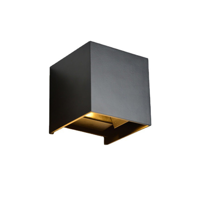 2-Lights Sconce Light Fixture Modern Style Geometric Aluminum Wall Mounted Light in Black and White