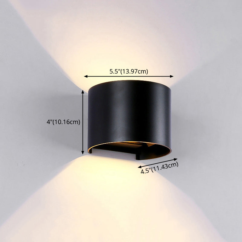 2-Lights Sconce Light Fixture Modern Style Geometric Aluminum Wall Mounted Light in Black and White