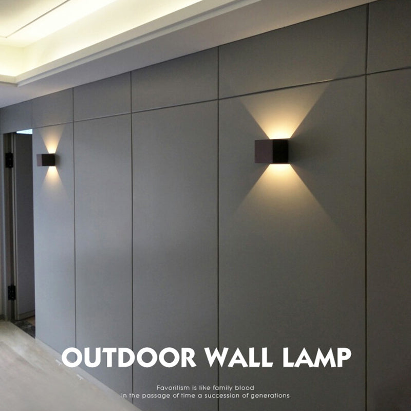 2-Lights Sconce Light Fixture Modern Style Geometric Aluminum Wall Mounted Light in Black and White