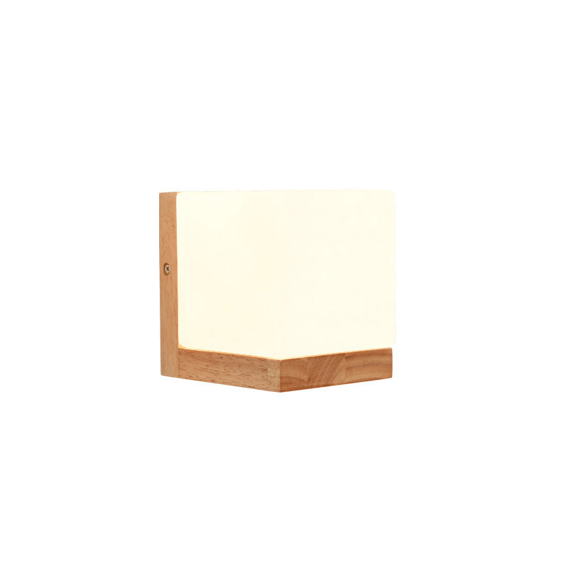 1 Licht geometrische Wandleuchten moderne einfache Stil Holzwandbeleuchtung in Braun