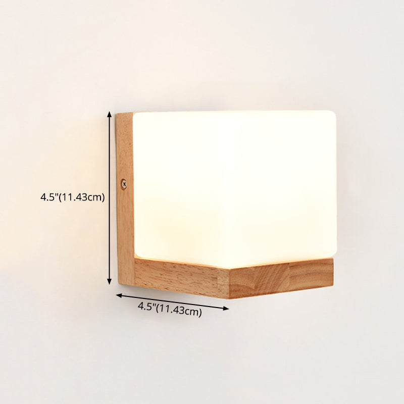 1 Licht geometrische Wandleuchten moderne einfache Stil Holzwandbeleuchtung in Braun