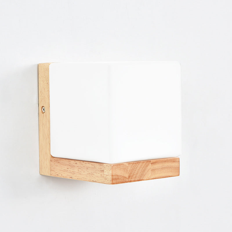 1 Licht geometrische Wandleuchten moderne einfache Stil Holzwandbeleuchtung in Braun