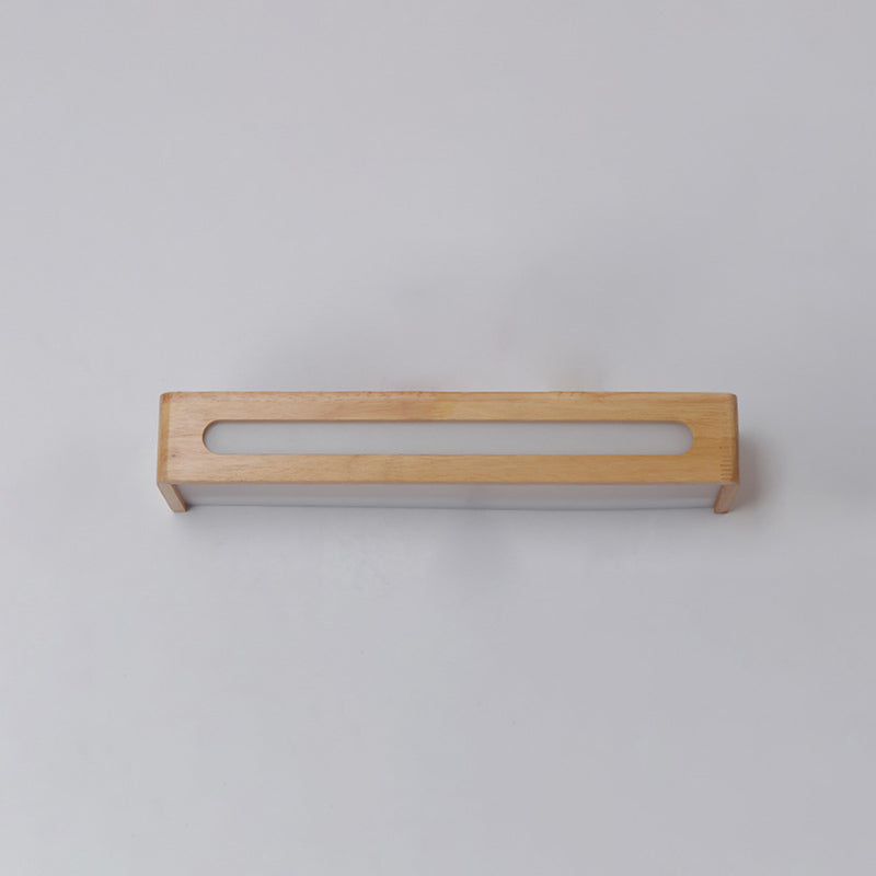 Log kleur LED -wand sconce in moderne beknopte stijl houten rechthoekige wandlamp met acrylschaduw