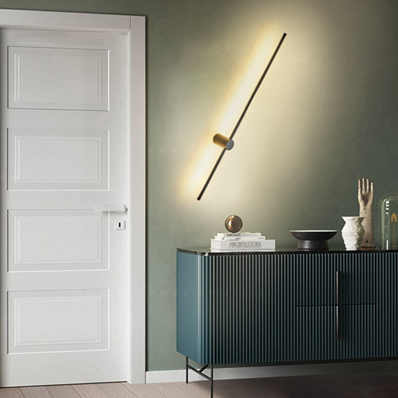 Lampes murales noires linéaires en aluminium 1-Light lampe murale minimalisme pour chambre à coucher