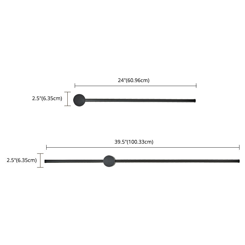 Lampes murales noires linéaires en aluminium 1-Light lampe murale minimalisme pour chambre à coucher