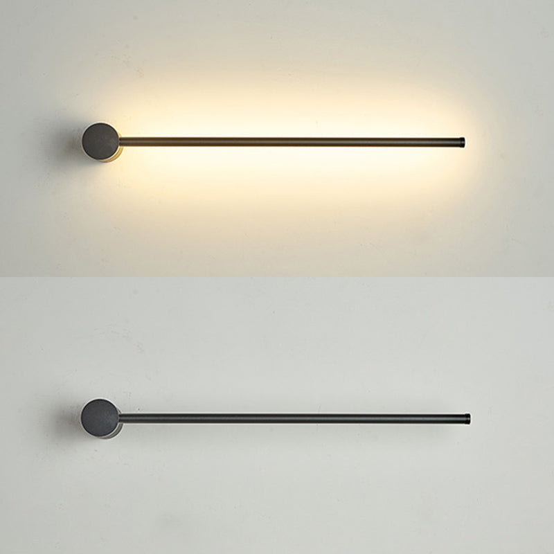 Lampes murales noires linéaires en aluminium 1-Light lampe murale minimalisme pour chambre à coucher