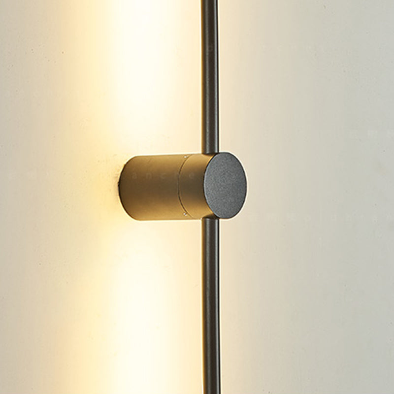 Lampes murales noires linéaires en aluminium 1-Light lampe murale minimalisme pour chambre à coucher