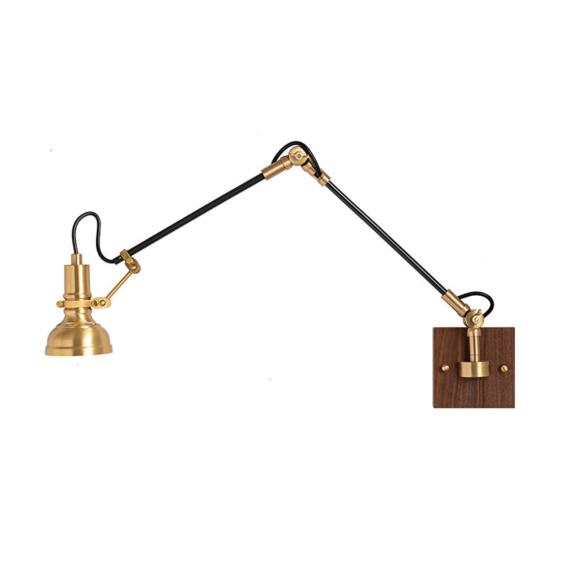Goldene Metallwandlampe Leuchten Industrial Swing Arm Lampe für Schlafzimmer