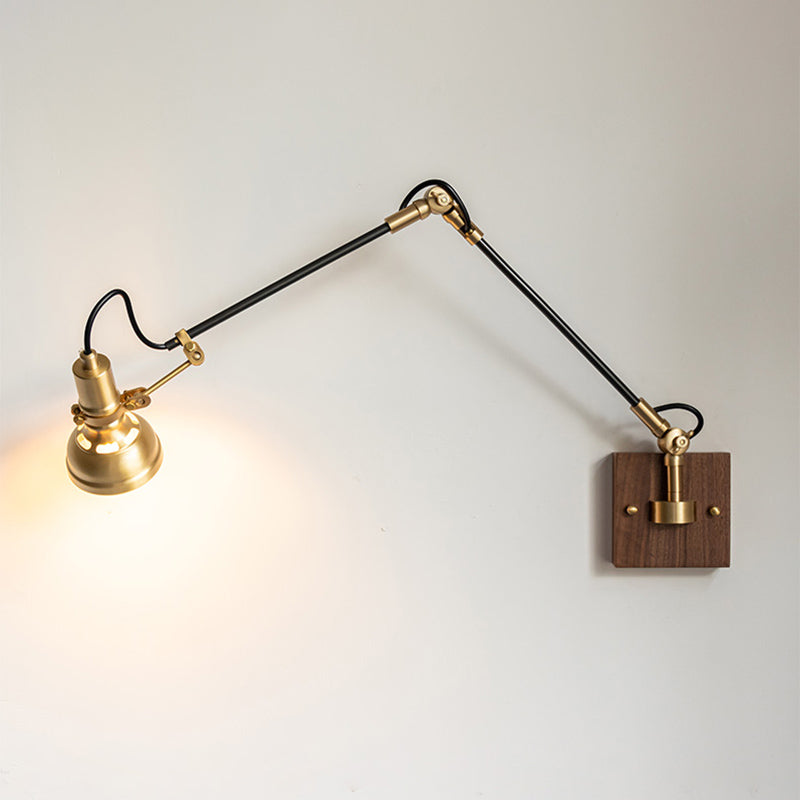 Goldene Metallwandlampe Leuchten Industrial Swing Arm Lampe für Schlafzimmer