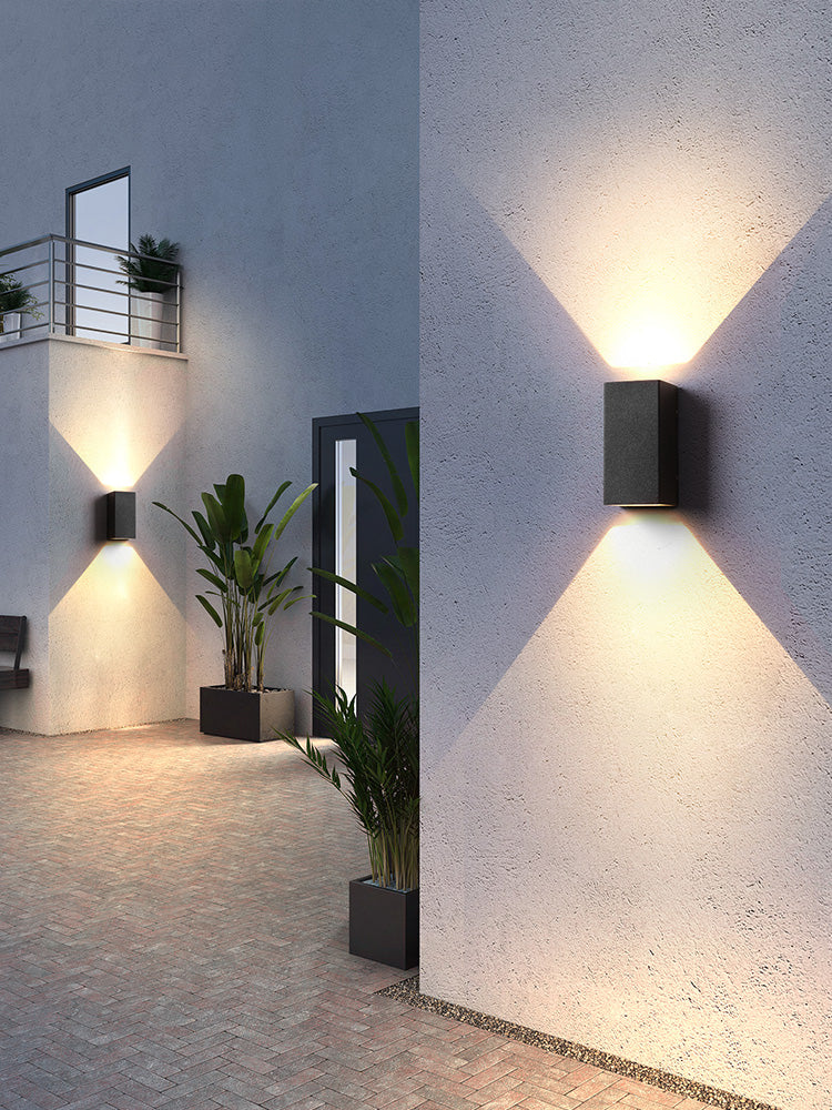 Minimalismo in alluminio esterno Sconcetto a 2 luci a 2 luci a parete montata